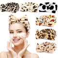 6 Pack Spa Headband for Women Skincare Makeup Headband Soft Coral Fleece Bow by UMIKU
