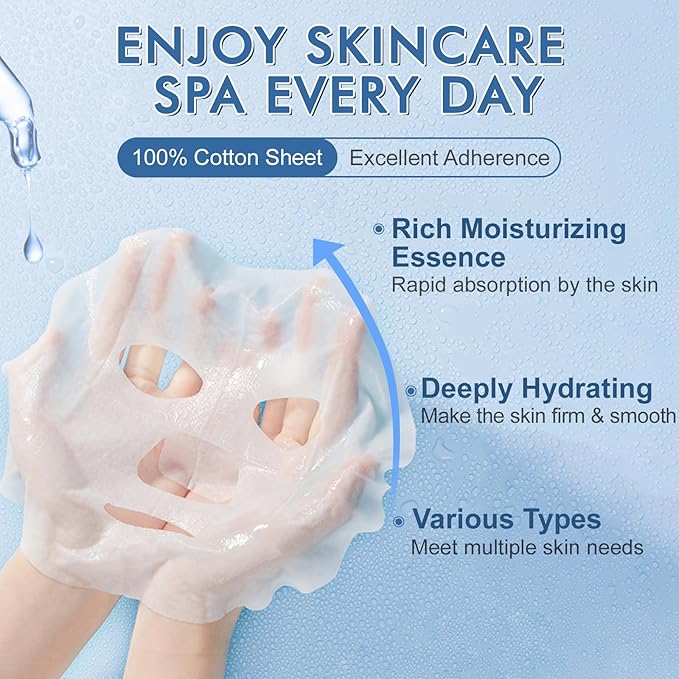 KONEUK 14 Pack Sheet Face Masks Skincare, Hydrating Face Masks Suitable - Image 2