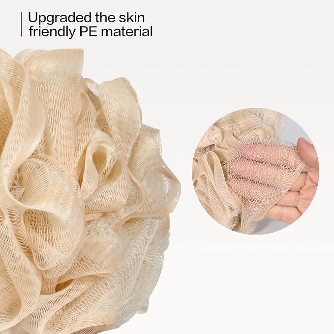 Fishent Loofah - Bath Sponge, 3 Pack 60G Large Shower Mesh Ball Soft Pouf Body - Image 5