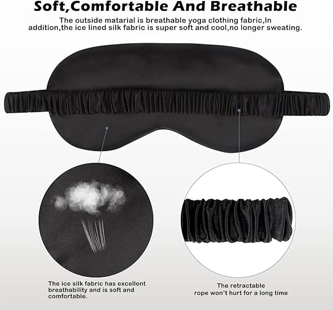 Satin Eye Mask 8Pcs Silk Sleep Masks Silky Blindfold Eyeshade Blackout Eyes - Image 4