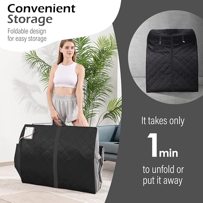 ZONEMEL Oversize Portable Far Infrared 1 Person Sauna, Personal Sauna Spa - Image 2