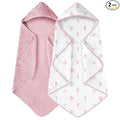 Yoofoss Hooded Baby Towels for Newborn 2 Pack 100% Muslin Organic Cotton Baby by YOOFOSS