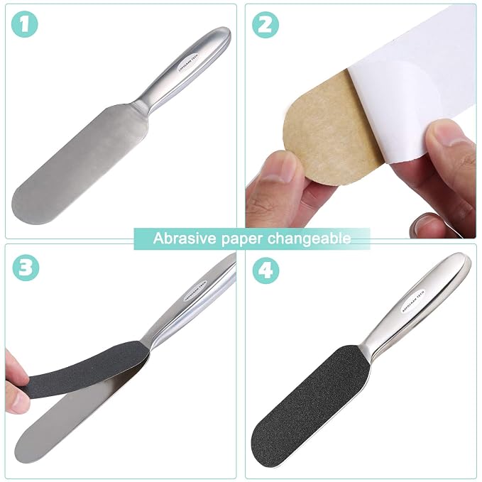 Stainless Steel Pedi File Refill, 180 Grit, Size 5.2" L x 1.7" W - Image 3
