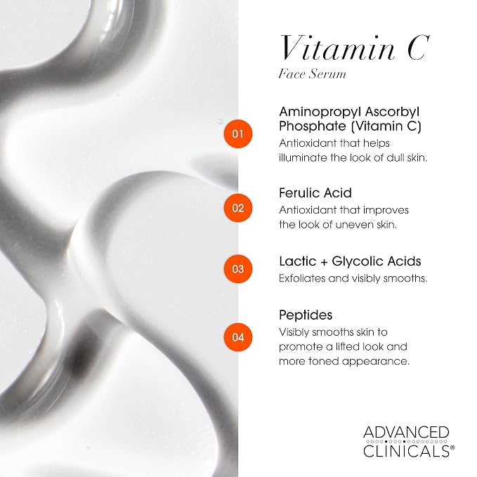 Advanced Clinicals Vitamin C Cream + Vitamin C Serum 2PC Skincare Set | - Image 8