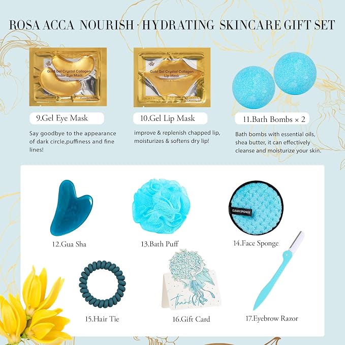23 Pcs Mother's Day Gifts for Mom, Ylang Facial Skin Care Gift Set, Bath and - Image 5