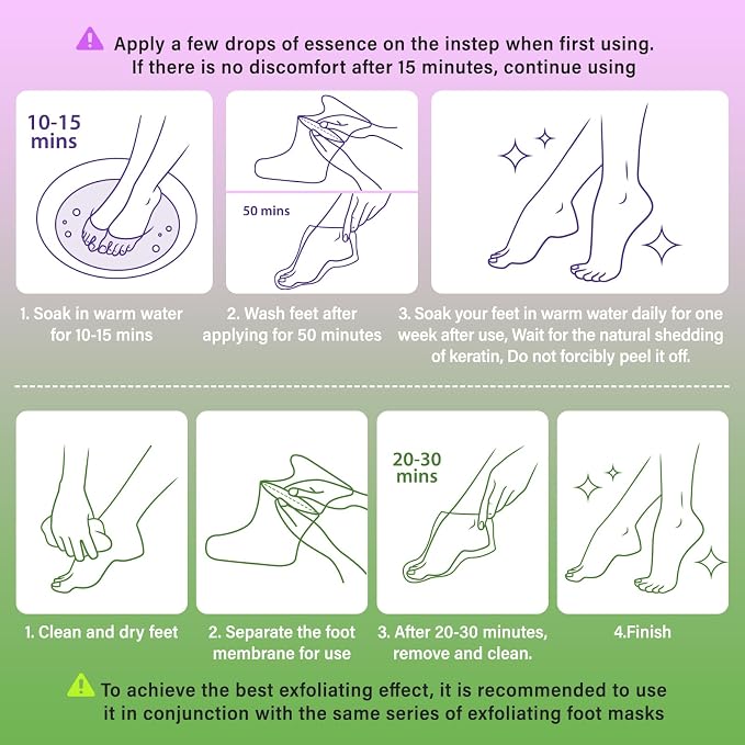 5Pack Moisturizing＆3Psck Foot Peeling Foot Mask, Hydrating Foot Masks Dry - Image 7