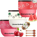 3 PCS Bee Lip Balm Lip Mask Honey Pot, Watermelon & Cherry & Coconut Lip Mask by Unknown