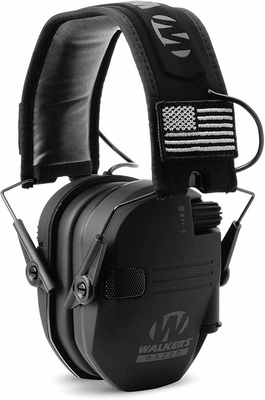 Walker's Razor Slim Ultra Low Profile Compact Design Adjustable Range Shooting Hunting Hearing Protection Electronic Earmuffs