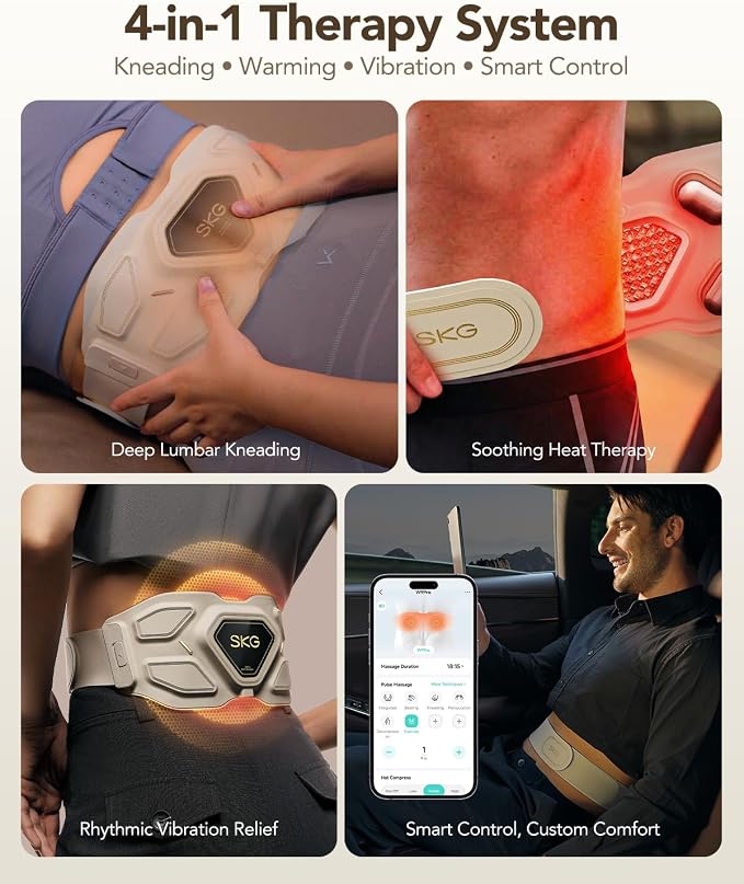 SKG Lower Back Massager for Pain Relief Deep Tissue Gifts for Men Women Mothers - Image 4