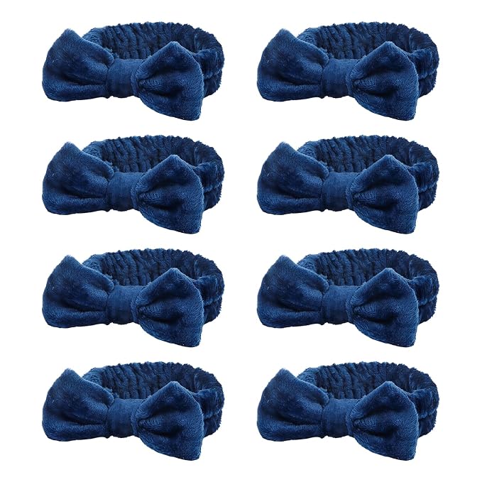 Semato 8Pcs Navy Blue Spa Headband Bachelorette Party Favors Set Skincare by Semato