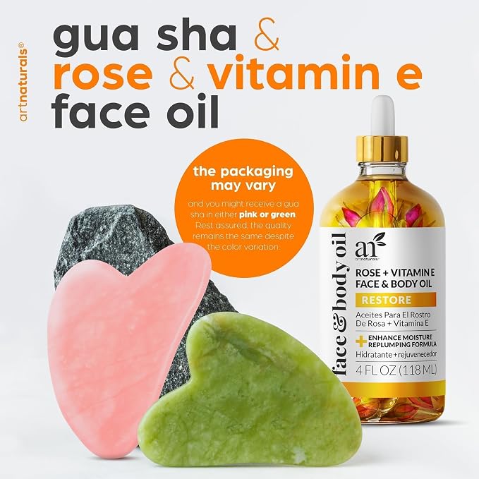 ArtNaturals Face & Body Vitamin E Bio Oil 4.0oz + Gua Sha Facial Tools Set - Image 3