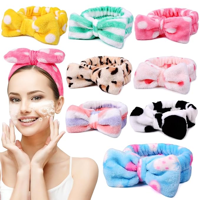 8 Pcs Spa Headbands for Women Facial Makeup Headband Stocking Stuffers For by UMIKU