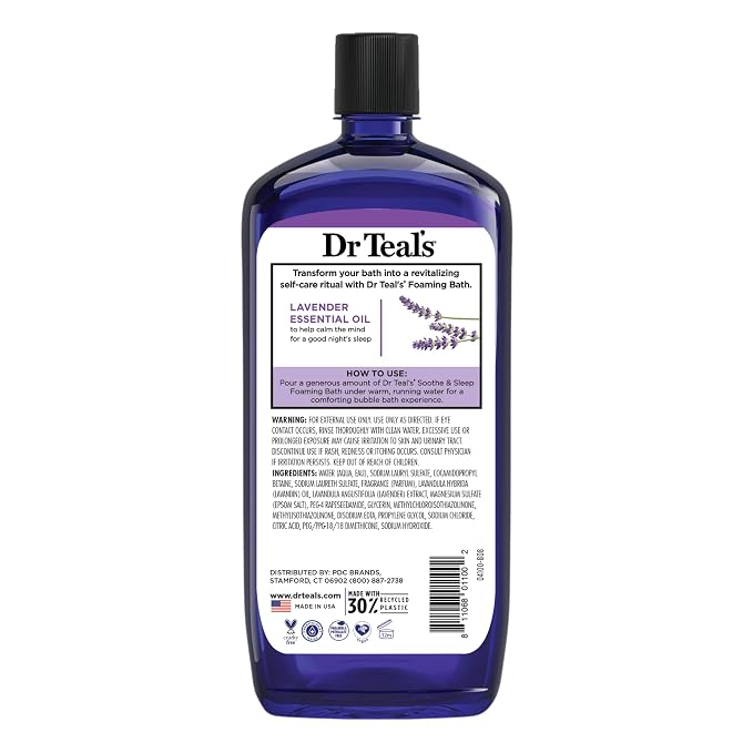 Dr Teal's Foaming Bath with Pure Epsom Salt, Soothe & Sleep with Lavender - Image 10