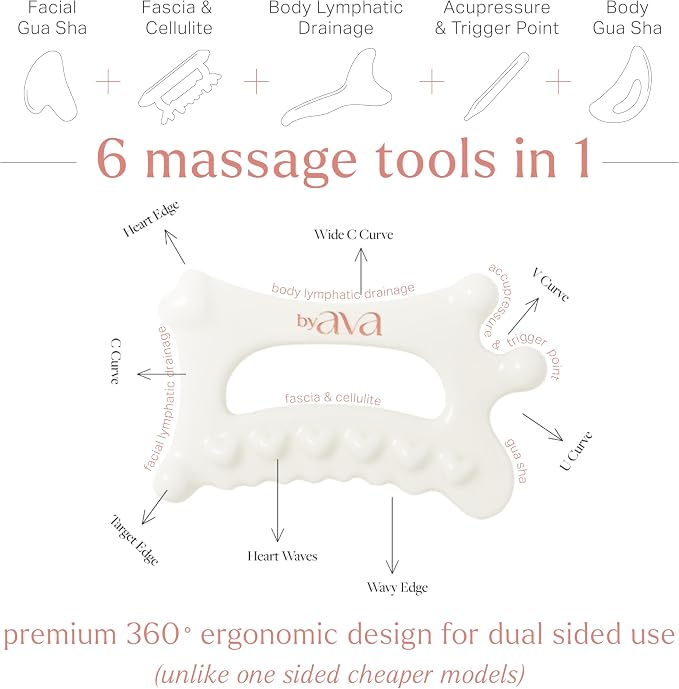byAVA Gua Sha Jelloskin Lymphatic Massage Tool | Ceramic GuaSha - Image 4