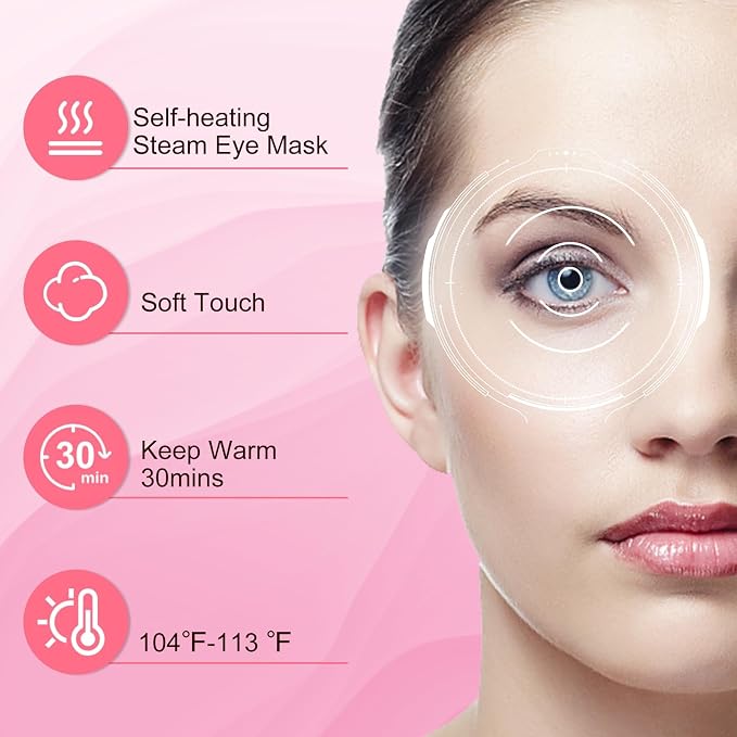 XPCARE 60 Pack Steam Eye Masks for Dry Eyes, SPA Warm Sleep Eye Mask, - Image 6