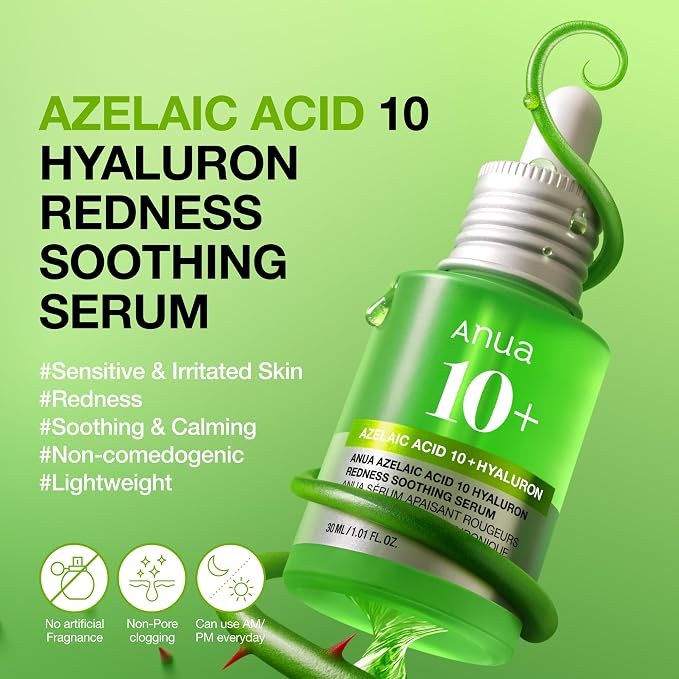 Anua Azelaic Acid 10 Hyaluron Redness Soothing Serum, Facial Serum - Image 2