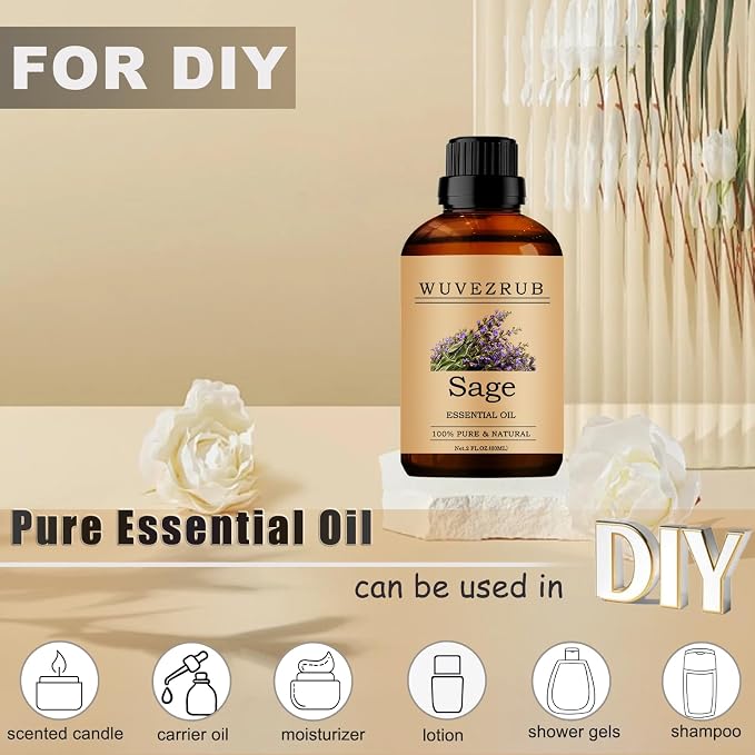 Sage Essential Oils, 60ML Pure and Natural Essential Oil - Image 3