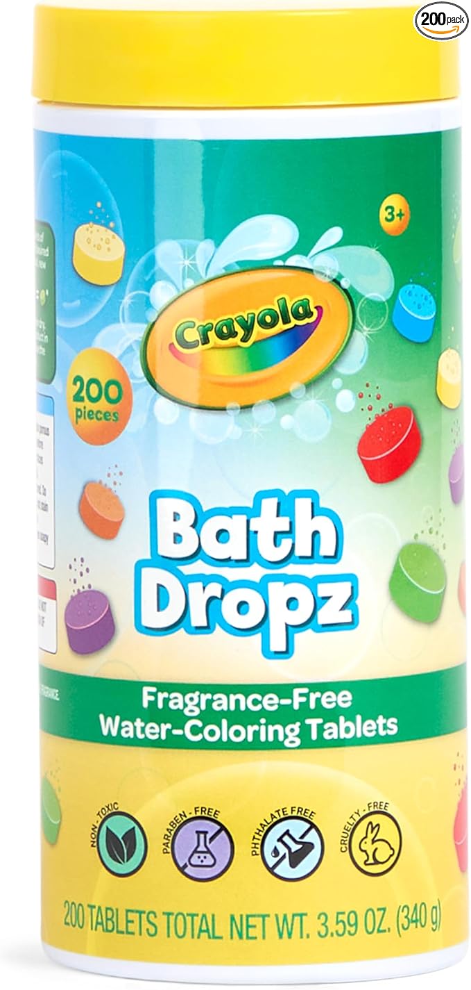 Crayola Bath Dropz Color Changing Tablets, 200 Piece Fizzies Bath Bombs in by Crayola