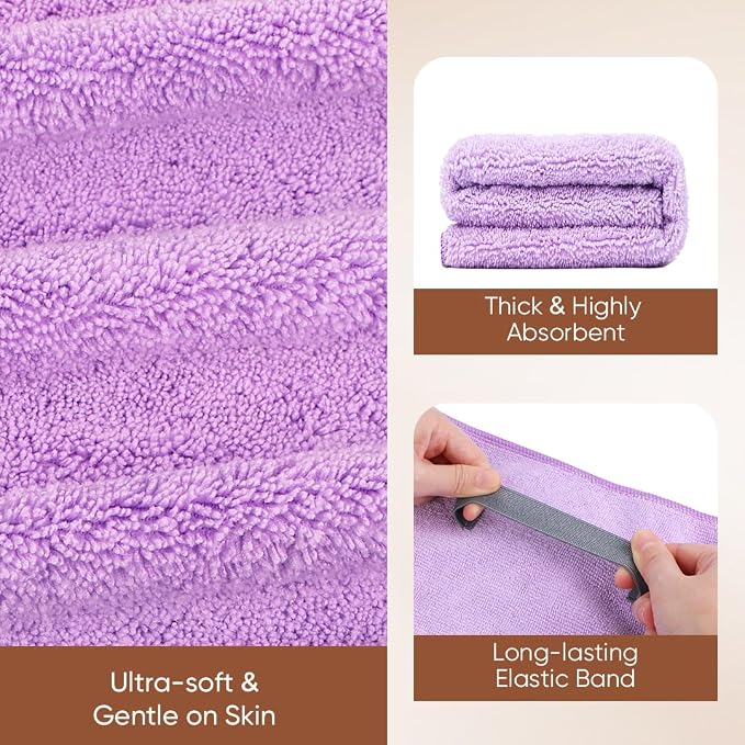 AIDEA Microfiber Hair Towel, 40 X 20 Inches Soft Wrap - Image 3
