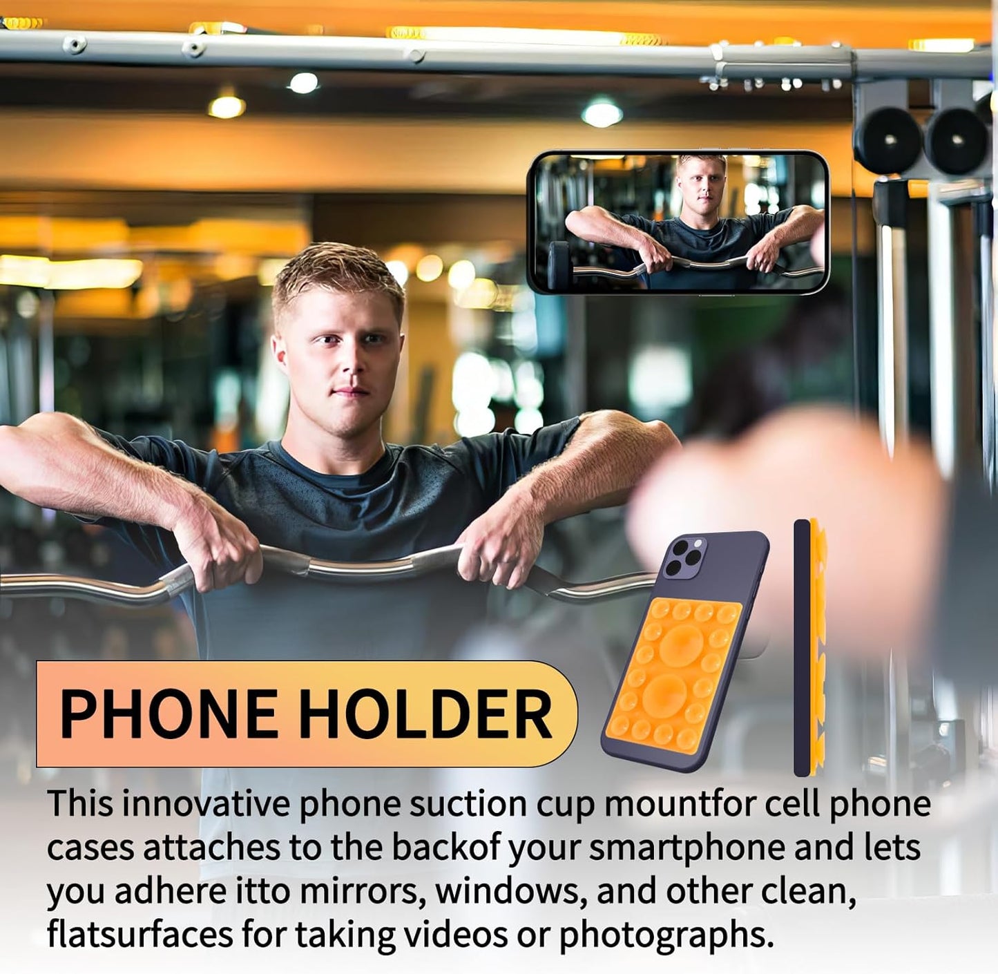 ZYCCER Double Sided Silicone Suction Phone Holder Mount,Compatible with iPhone and Android Cases Hands-Free Mirror Shower Phone Mount Strong Grip Holder (Light Blue, Single Sided 1PCS)