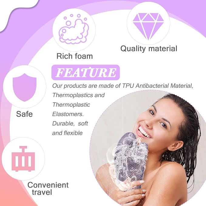 Karenhi 2 Pcs Honeycomb Exfoliating Glove Bath Mitt Body Spa Scrubber, - Image 4