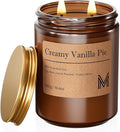 M&SENSE Creamy Vanilla Pie Scented Christmas Candle Gift | 19.4oz, 115-Hour by MSENSE