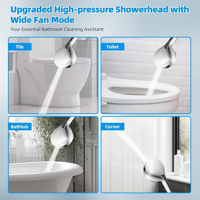 Hibbent All Metal CUPC Certified Shower Head, Handheld Showerhead Combo - Image 8