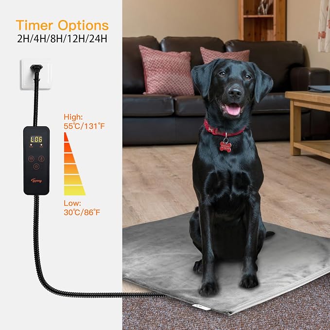 Toozey Small Pet Heating Pad, 6 Adjustable Temperature Dog Cat Heating Pad - Image 8