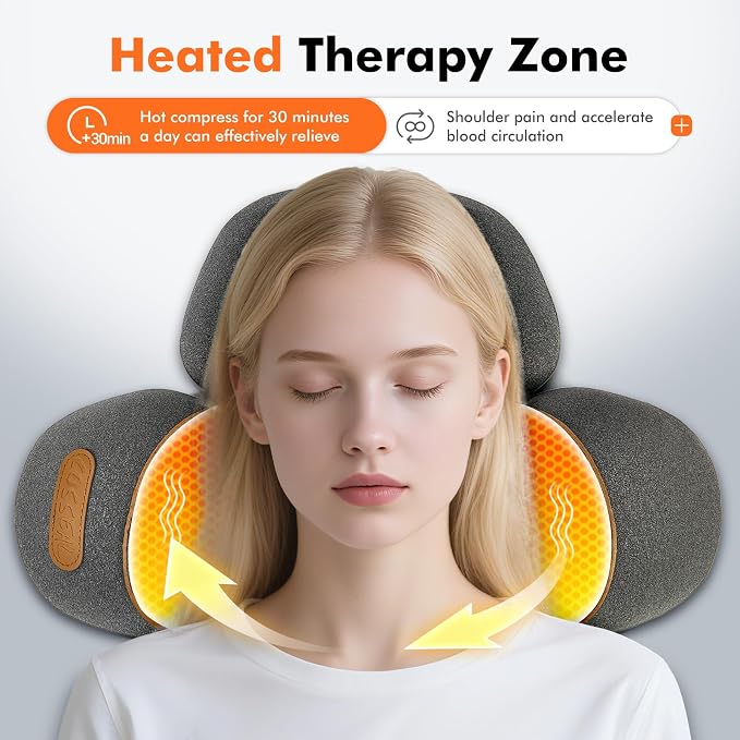 Gifts for Family, 3-in-1 Electric Neck Massager Pillow for Bed - Image 4