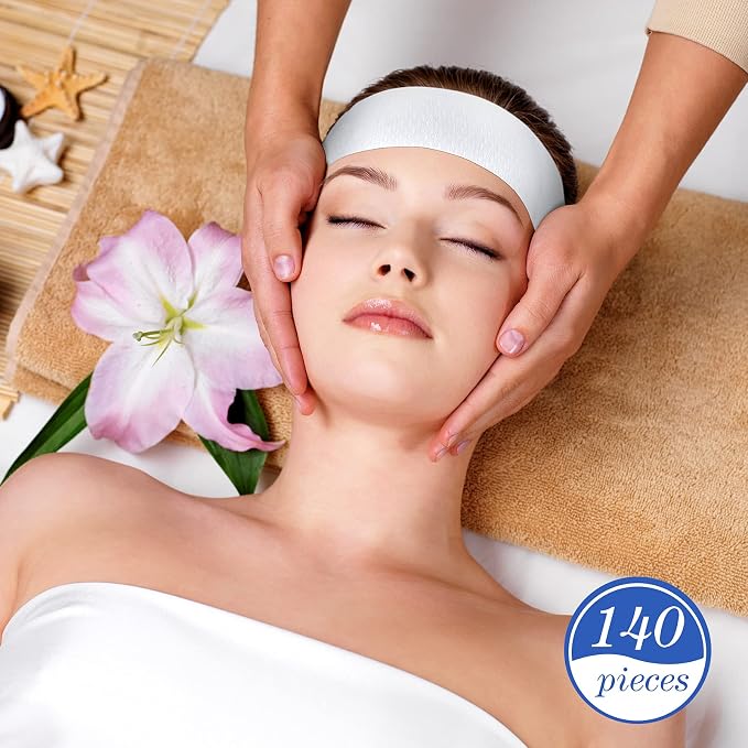 Waydress 140 Pieces Disposable Spa Facial Headbands - Image 3