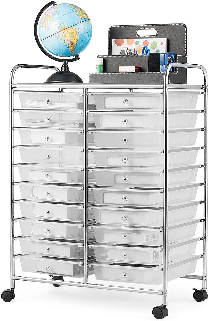 Giantex Storage Drawer Carts, 20-Drawer Organizer, Utility Cart on Wheels by Giantex