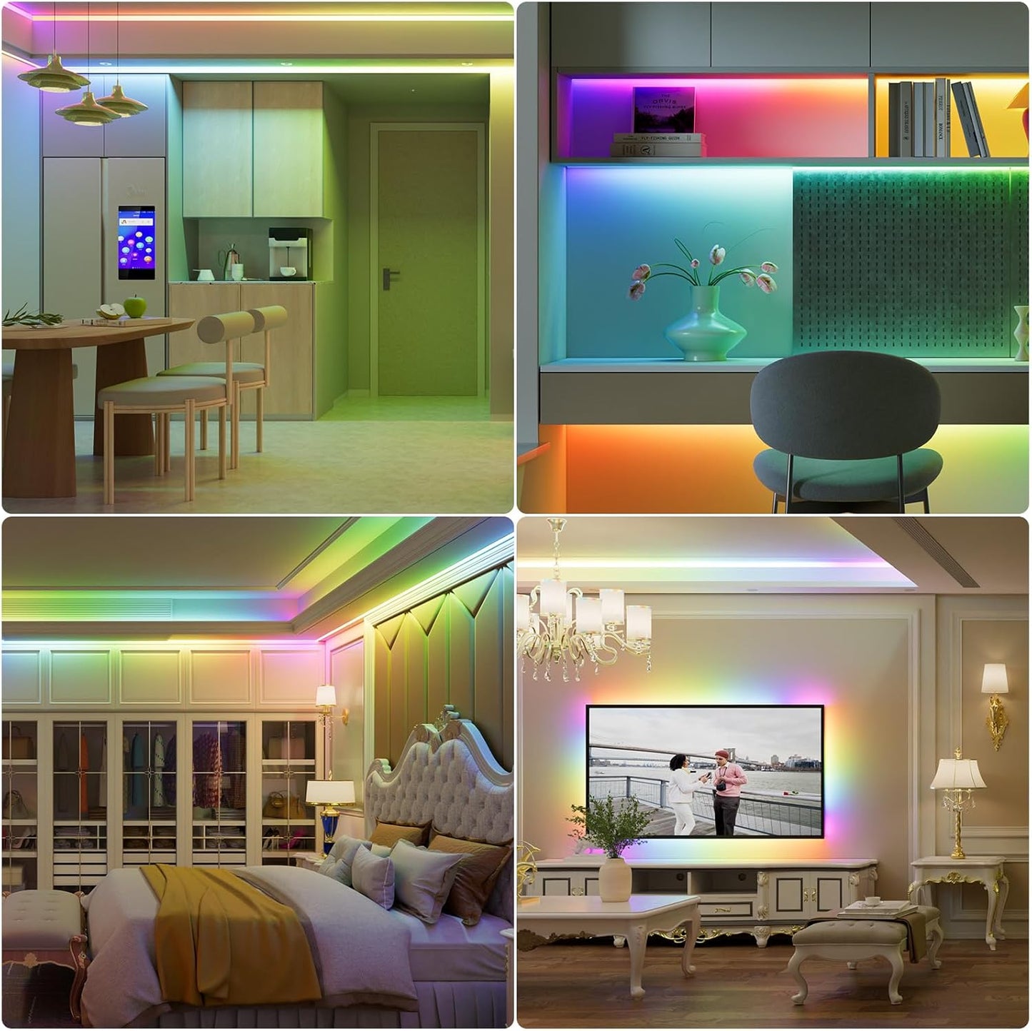 PAUTIX SP608E Built-in Mic/AUX Music Bluetooth SPI Controller with 8 Signal Outputs for LED Module Pixel Strip String Light Andriod iOS APP/Remote/Trigger Control,Work with RGB Smart IC COB LED Strips