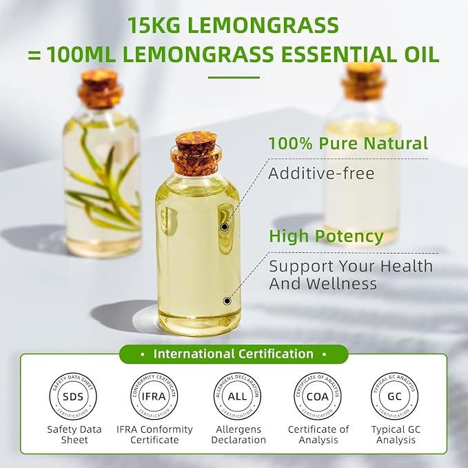 HIQILI 16 Fl Oz Lemongrass Essential Oil, 100% Pure Natural Undiluted - Image 7