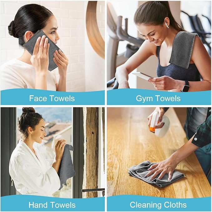 Orighty Washcloths, 5 Pack Microfiber Face Towels, Highly Absorbent and Soft - Image 7