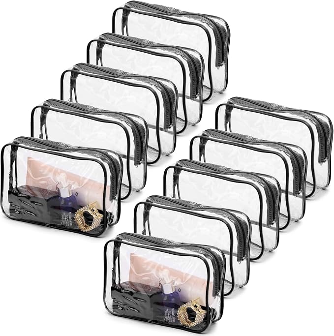 Tbestmax 10 Pcs Clear Cosmetic Bags Small Makeup Bags Portable Waterproof by Tbestmax