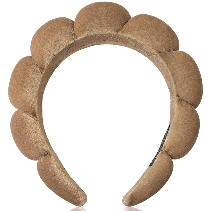 Ayesha Brown Spa Headband for Washing Face Sponge Makeup Headbands Skincare by AYESHA