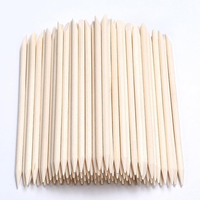 300Pcs Orange Wood Sticks for Nails, HOOMBOOM Double Sided Cuticle Pusher - Image 3