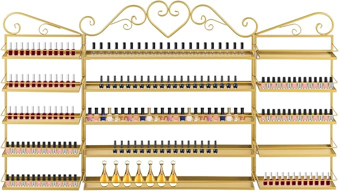 Nail Polish Organizer Wall Mounted, Metal Nail Polish Storage Holder by Milzeone