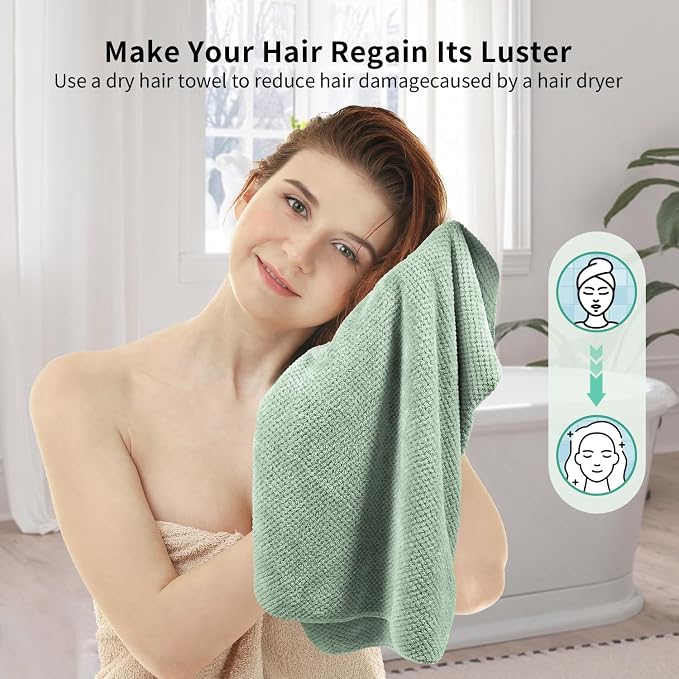 my novel things 2 Pack Extra Large Microfiber Hair Towel Wrap, 37.4" x 26.4" - Image 5