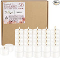 Set of 50 White Scented Tealight Candles Bulk, Vanilla Fragrance Wax by Wfmolcand