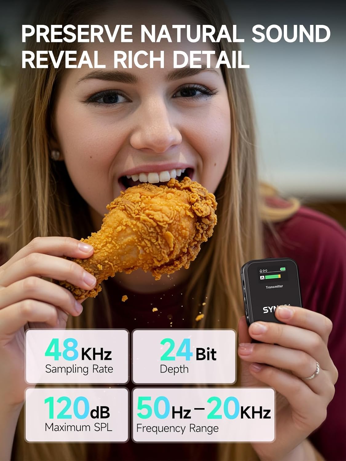 SYNCO Wireless Lavalier Microphone, G2(A2) 2.4G Dual Transmitter 48KHz 24Bit Lapel Mic 656FT 8H for Online Class Vlog Stream YouTube for Camera Smartphone Tablet