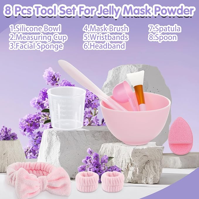 Pjordo Jelly Masks for Facials Professional, Lavender Jelly Mask Powder - Image 7