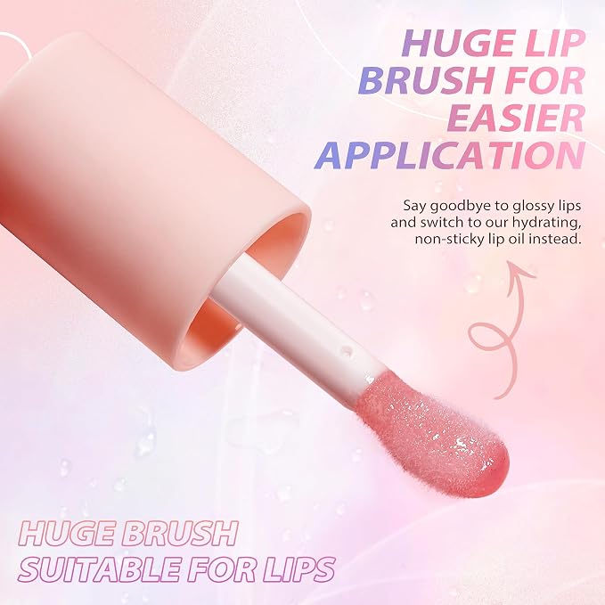 LANGMANNI Lip Oil, No-Sticky Gloss Lip Balm Lip Care, Fruit Flavoured Lip Oil - Image 2