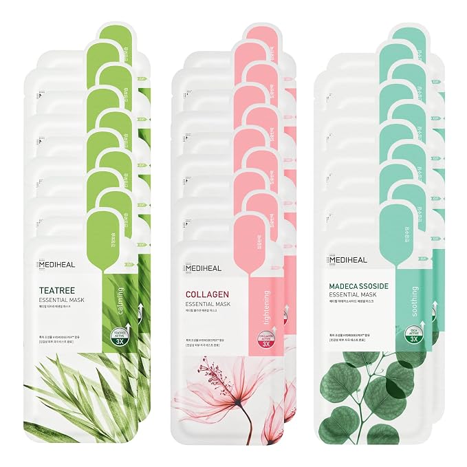 Mediheal Sheet Mask Essential HERO 30 Pack | Korean Skincare Facial Sheet Mask by MEDIHEAL