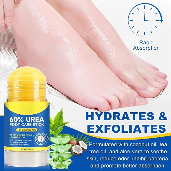 60% Urea Cream Stick with 2% Salicylic Acid, Maximum Strength Foot Care Balm - Image 3
