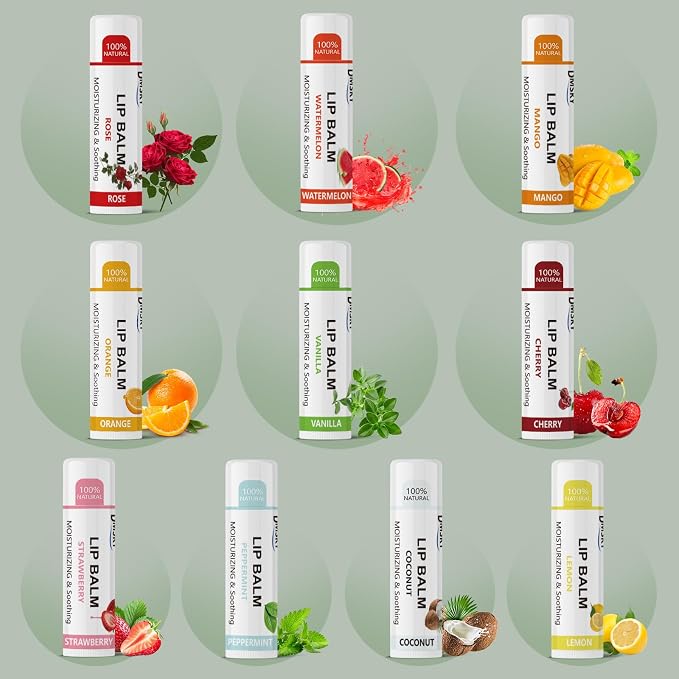 40 Pack Lip Balm Bulk, Fruit Lip Balm Variety Pack, Natural Moisturizing Balms - Image 2