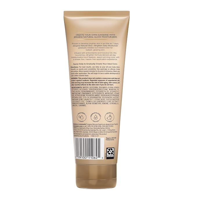Jergens Natural Glow Self Tanner Body Lotion, Sunless Tanning, Medium to Deep - Image 11