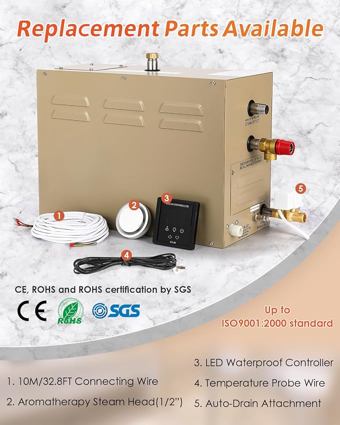 Steam Shower Generator Kit 9KW for Bath Sauna SPA, Aromatherapy Steam Head - Image 6