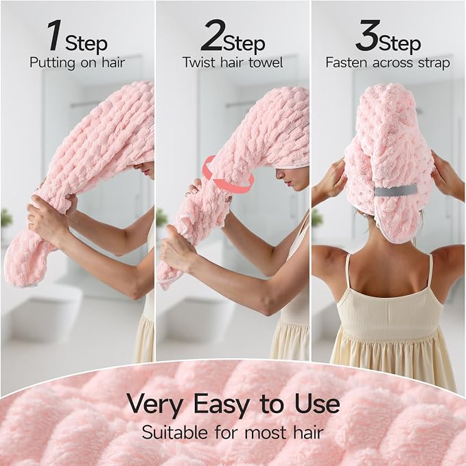 REDKISS 2 Pack Microfiber Hair Towels - Image 4