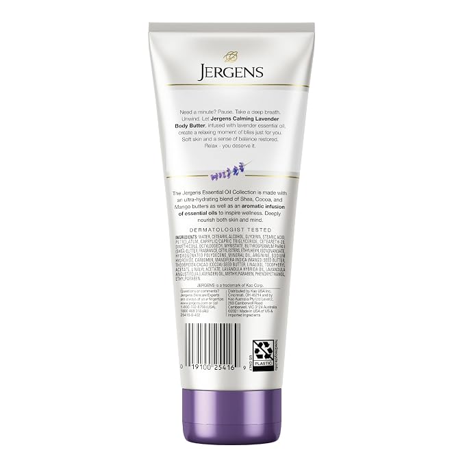 Jergens Lavender Body Butter Hand and Body Lotion, Moisturizer - Image 9